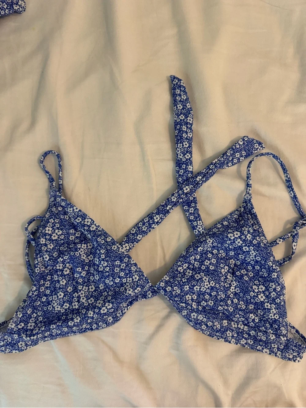 SHEIN Blue Floral Two-Piece Bikini Set